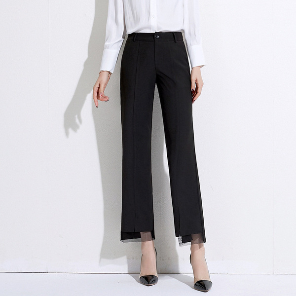 9-point micro slacks spring women’s Korean versatile high waisted pleated pants