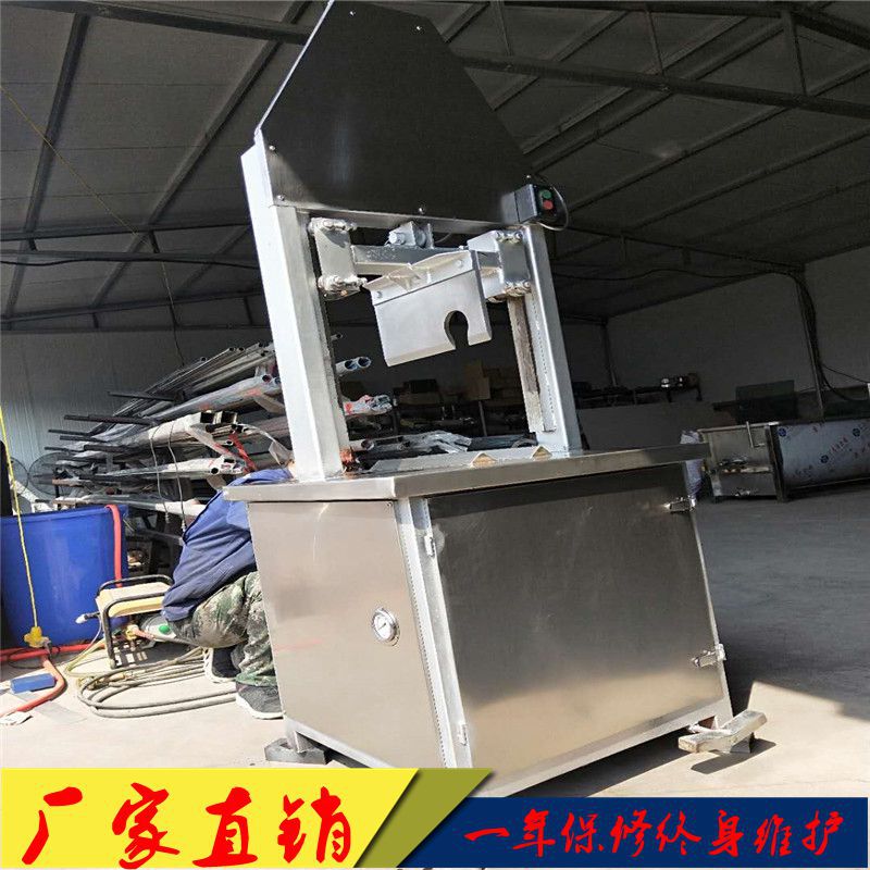 l新全自动304不锈钢猪头劈半机 液压劈头机 切皮断骨无残渣劈半机
