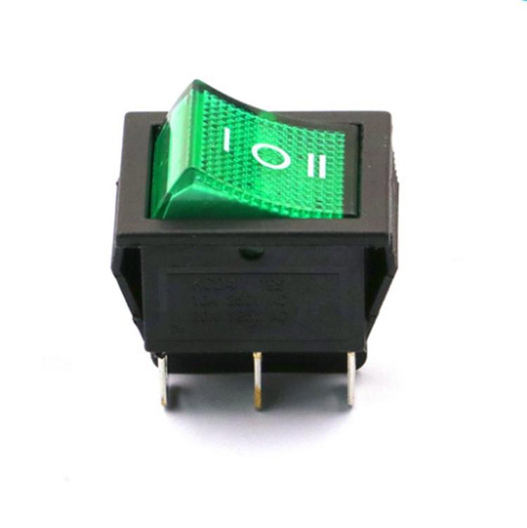 船型开关电源 船形 6脚3 KCD4 正反转翘板按钮三档六脚 带灯红色