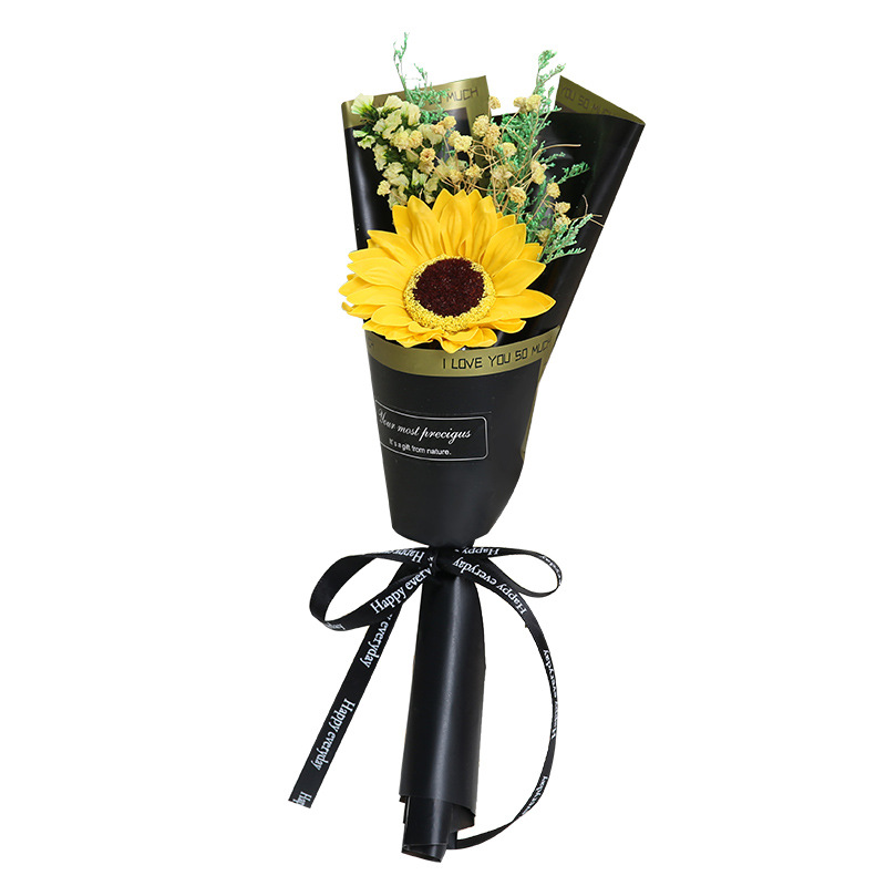  Rosa de jabón eterno con envoltura de flores secas para regalo