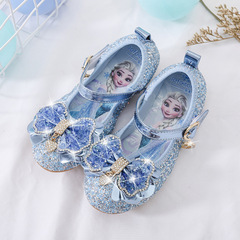 Princess Elsa Spring New Women's Children Shoes Fashion Children Soft Sole Leather Shoes Little Girls Elsa Crystal Shoes