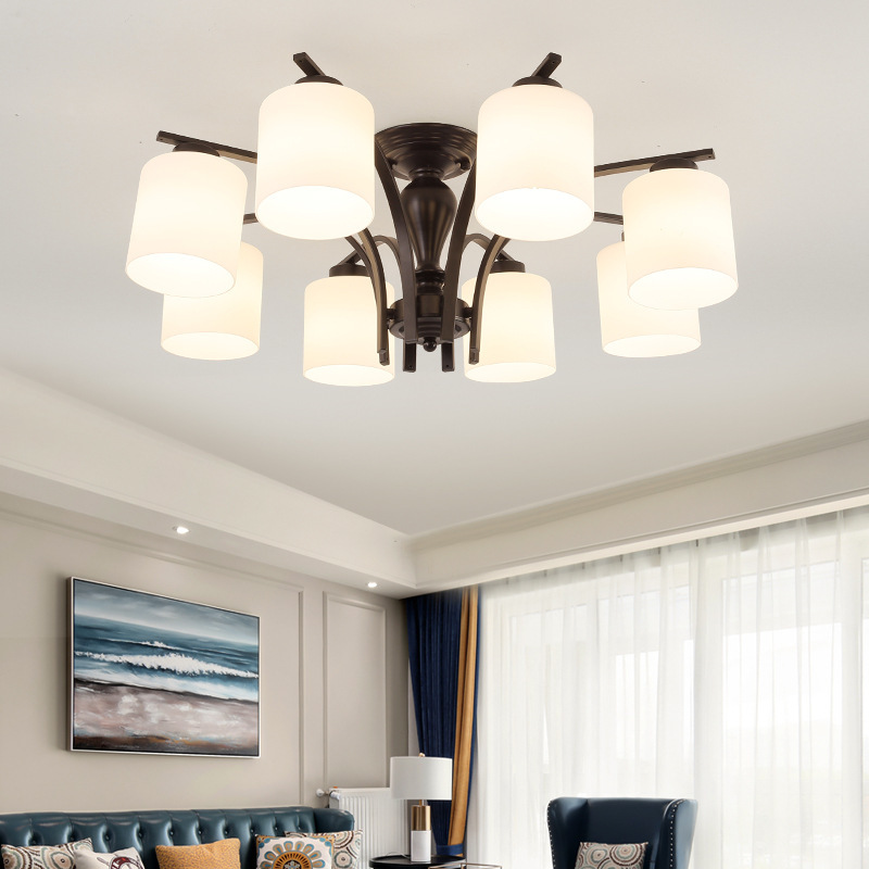 American ceiling lamp American chandelier living room master bedroom study dining room dining room creative personality style iron lamp