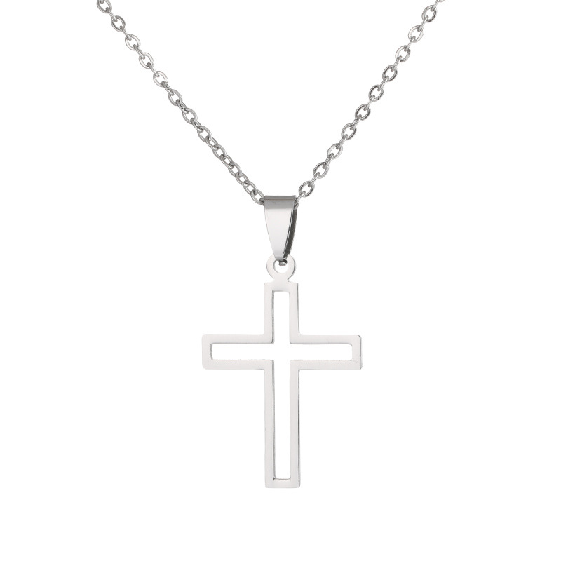 Stainless Steel 18K Gold Plated Fashion Plating Cross None Necklace display picture 9