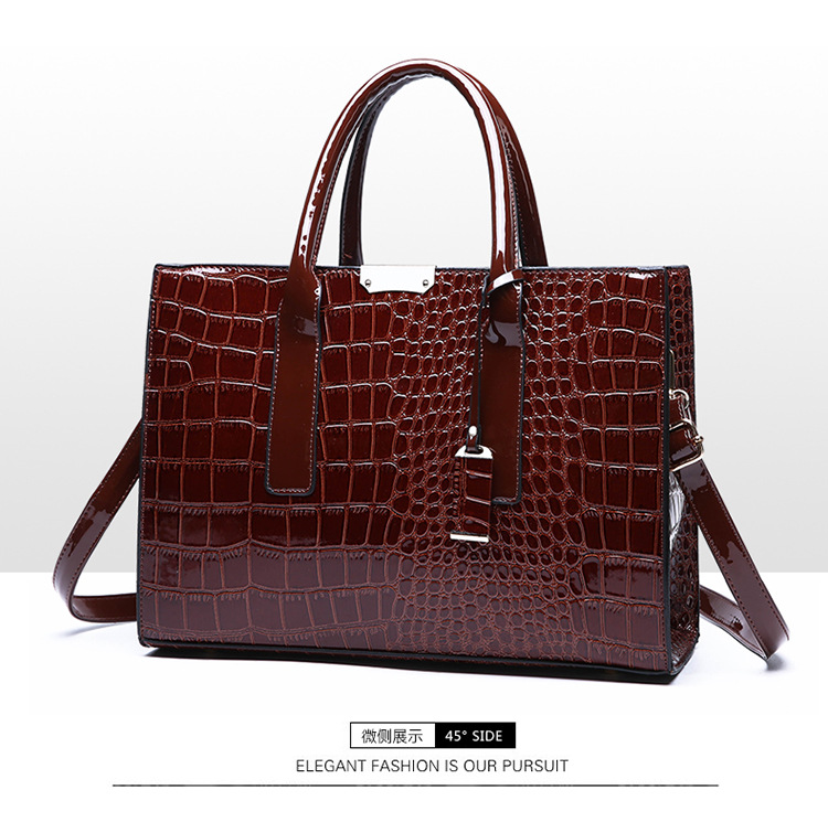 Crocodile Pattern Shoulder Bag Three-piece Set Wholesale Nihaojewelry display picture 10