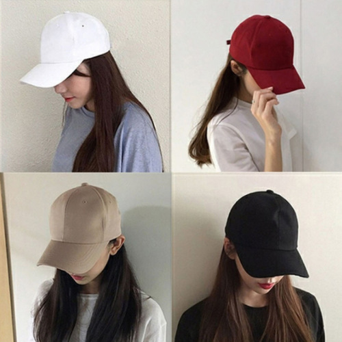Ladies' versatile Korean style baseball cap, solid color, light board, spring and summer hat, trendy outdoor sun protection hat, customizable embroidery.