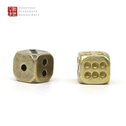 Personalized pure copper dice for bars and nightclubs, practical brass round dice accessories, crafts transfer gifts