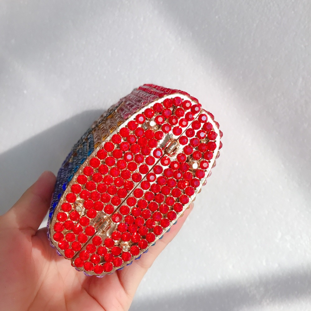 Túi clutch nữ dự tiệc kim cương rỗng phong cách Âu Mỹ — Bảy màu hàng có sẵn, Đỏ Trắng hàng sẵn, Màu đen đặt trước, Màu xanh lam đặt trước chi tiết 35