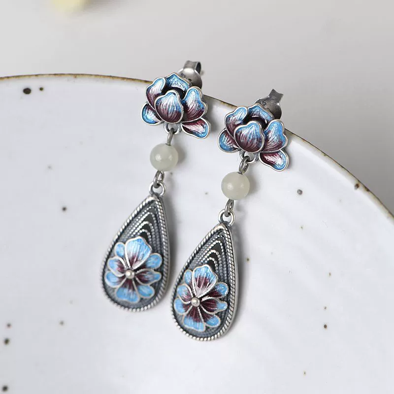 Серьги, красный аксессуар, серебро 925 (образец)