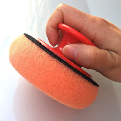 Manufacturer Direct Sale Car Waxing Handle Sponge Magic High-Gloss Sponge Adhesive Disc ABS Material Shockproof Durable 3-inch