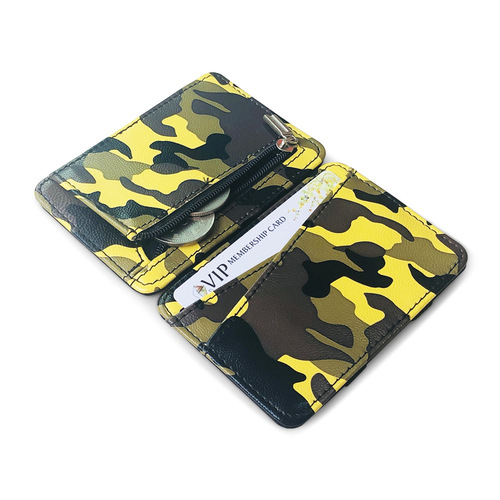 Cross-border Korean version creative camouflage PU leather magic bag new zipper coin purse mini wallet flip thin wallet