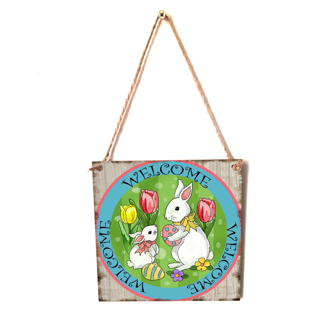 Simple Style Rabbit Letter Wood Pendant display picture 7