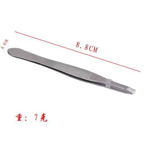 Factory direct sales stainless steel eyebrow clip, oblique eyebrow pliers, hair plucking and trimming, beauty tools