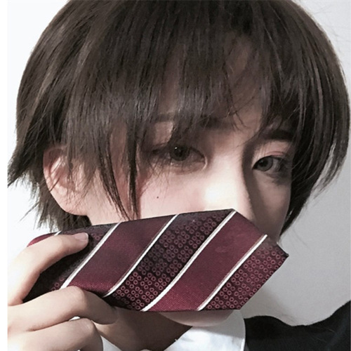 Manufacturer wholesale false hair for men and women, short hair with bangs, stylish, student short straight hair, fake men's style, internet star, synthetic fiber, full head cover