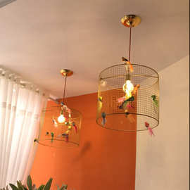 北欧田园服装店橱窗网红鸟笼灯创意餐厅茶桌阳台个性艺术鸟笼吊灯