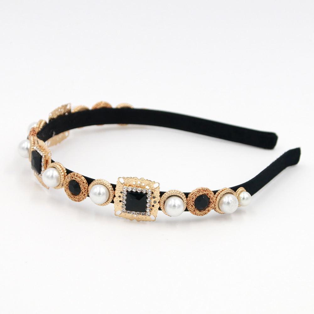 Hot Selling Fashion Crystal Clear Gemstone Metal Headband Wholesale display picture 2
