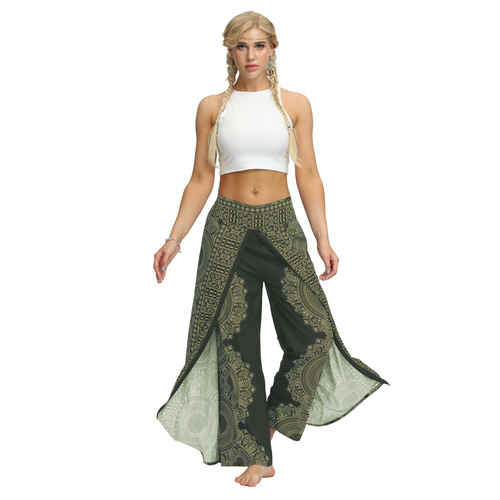 Yoga pants for women printed loose slit wide leg pants women yoga fitness exercise Yoga Dance Pants