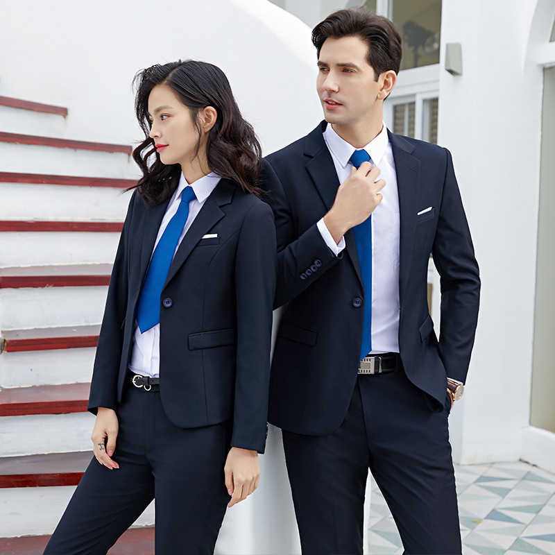 men and women Same item Business Formal Sales department 4S hotel Reception coverall 2021 Spring new pattern temperament suit