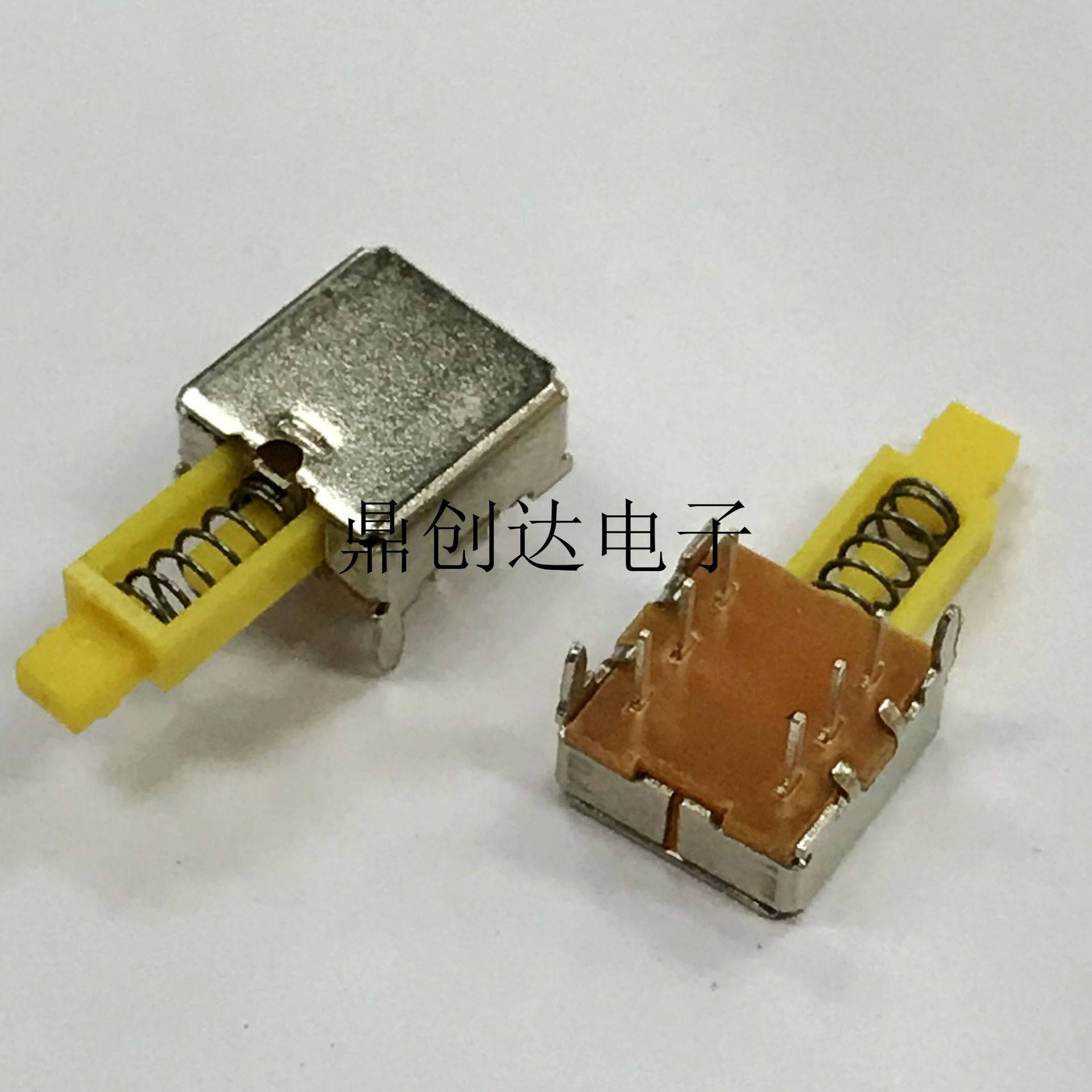 PS22E02黄柄按键开关 双排直键开关 双排直键自锁开关 电源开关