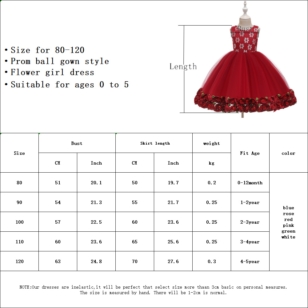 Children's Dress Girl Pettiskirt Hem Flower Costume Flower Girl Skirt Baby Year-old Wash Dress display picture 2