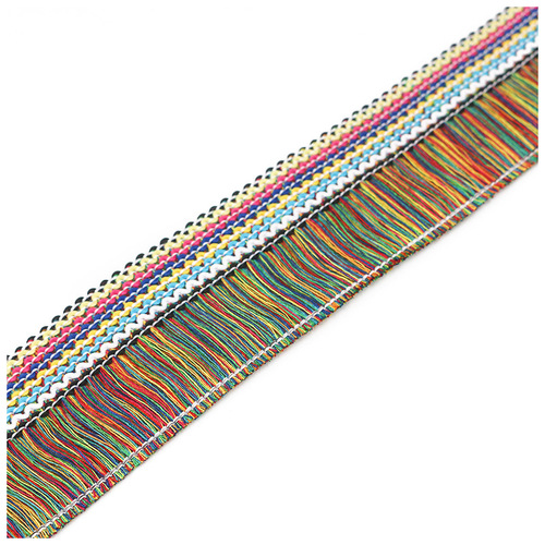 Edging 3 Indian Style Small Plaid Mixed Color Ethnic Seven Color Fringe Curtain Fabric Accessories