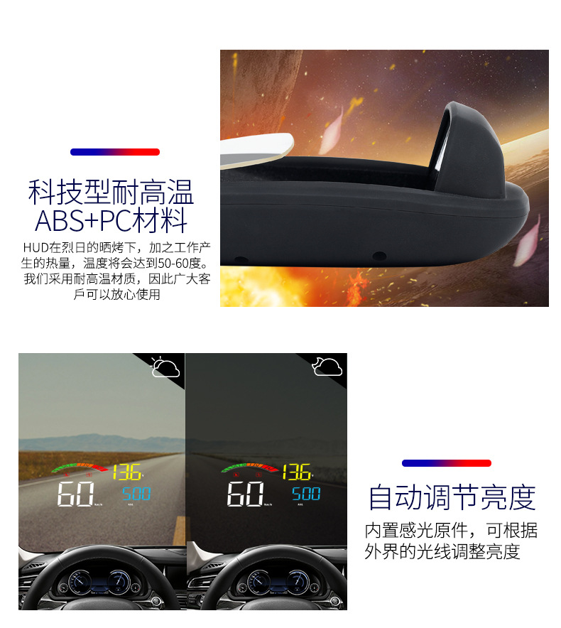 C800 Dual System Obd+Gps Fully Compatible with Hud Head-Up Display Universal Car Display for the Whole Car