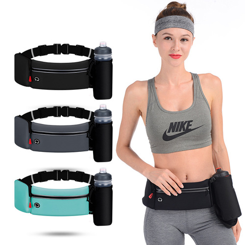 Manufacturer cross-border direct sales outdoor large water bottle sports waist bag fitness running waist bag waterproof sports mobile phone waist bag