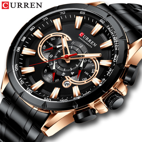 Curren/Carren 8363 men's watch six-hand quartz watch business calendar steel band watch foreign trade men's watch