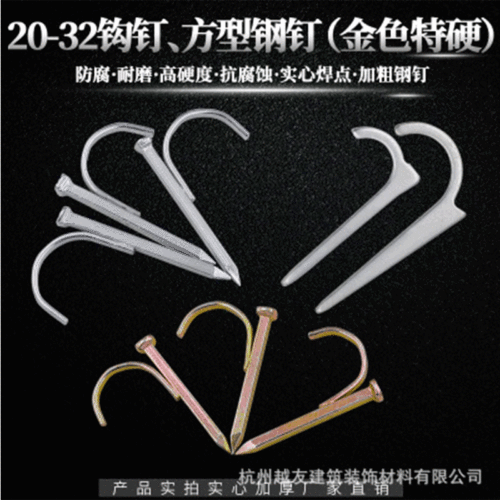 Factory wholesale PPR water pipe hooks, clips, and nails, 4/6 inch PVC steel hooks, wall nails, water pipe fittings