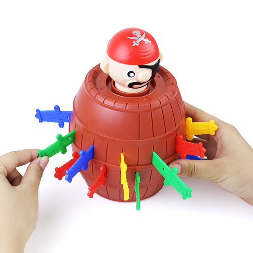 Large Pirate Bucket Children's Toy Interactive Small Board Game Spoof Tricky Sword Mr. Bucket Game Stall Hot Sale
