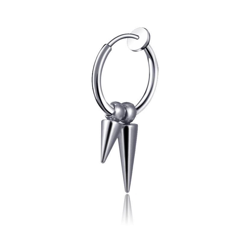 Ear clip double -pointed steel color