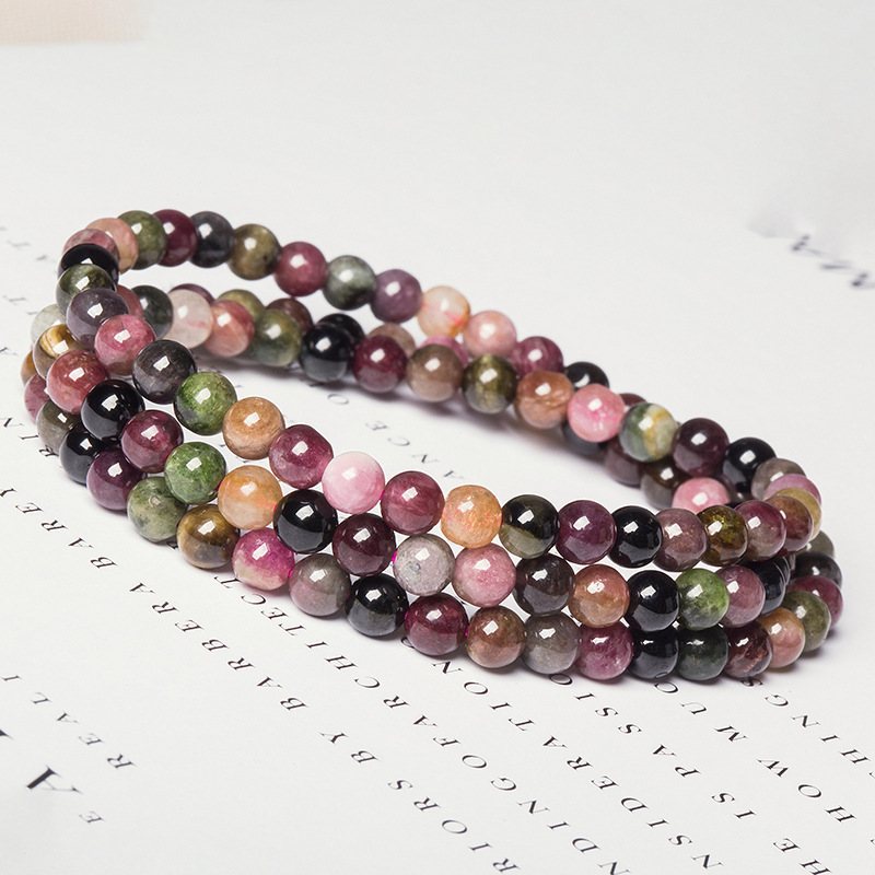 Brazil Imported natural Tourmaline Bracelet Tourmaline multi-storey Multi-turn Bracelet colour Tourmaline Three times Bracelet wholesale
