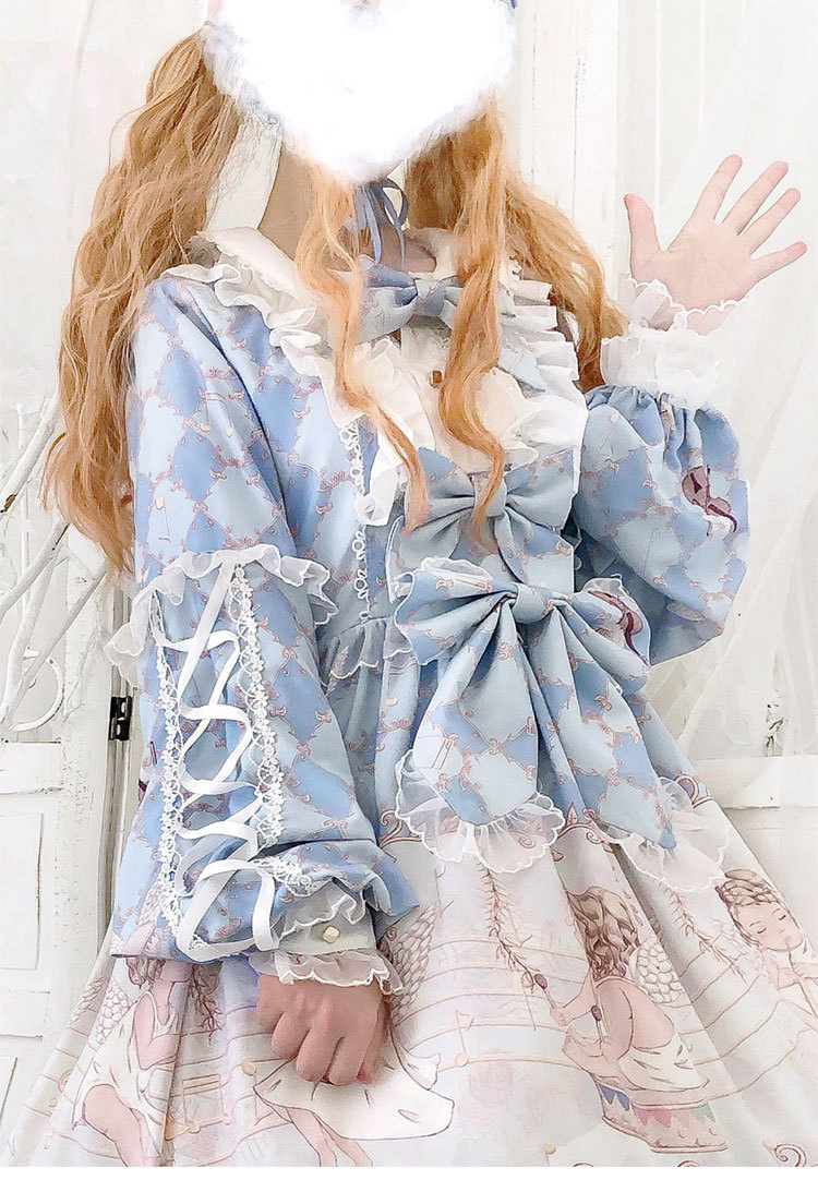 现货 爱神乐章OP 蕾丝蝴蝶结洛丽塔少女清新甜美lolita洋装连衣裙-阿里巴巴
