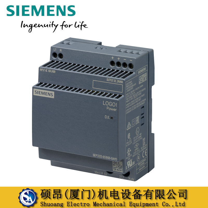 供应原装6EP3333-6SB00-0AY0西门子工业开关电源 输出DC24V 4A