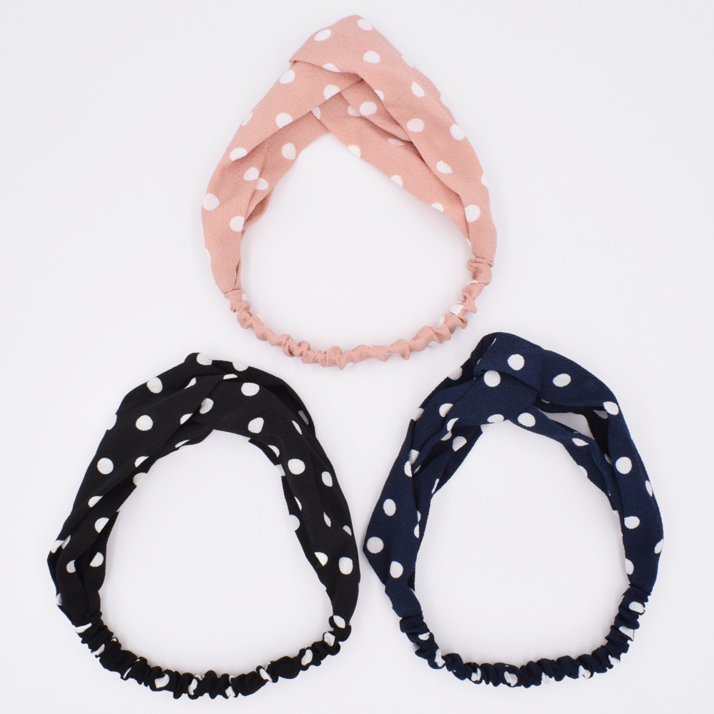 Simple  Striped Cross  Retro Check Ladies Elastic Headband Wholesale display picture 4