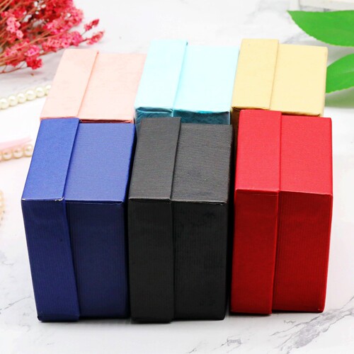 Factory direct sales solid color jewelry box watch square packaging box heaven and earth cover ring necklace jewelry box hot stamping logo
