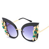 Metal retro trend glasses solar-powered, sunglasses, European style