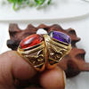 Zirconium, ruby ring with stone hip-hop style, European style, micro incrustation