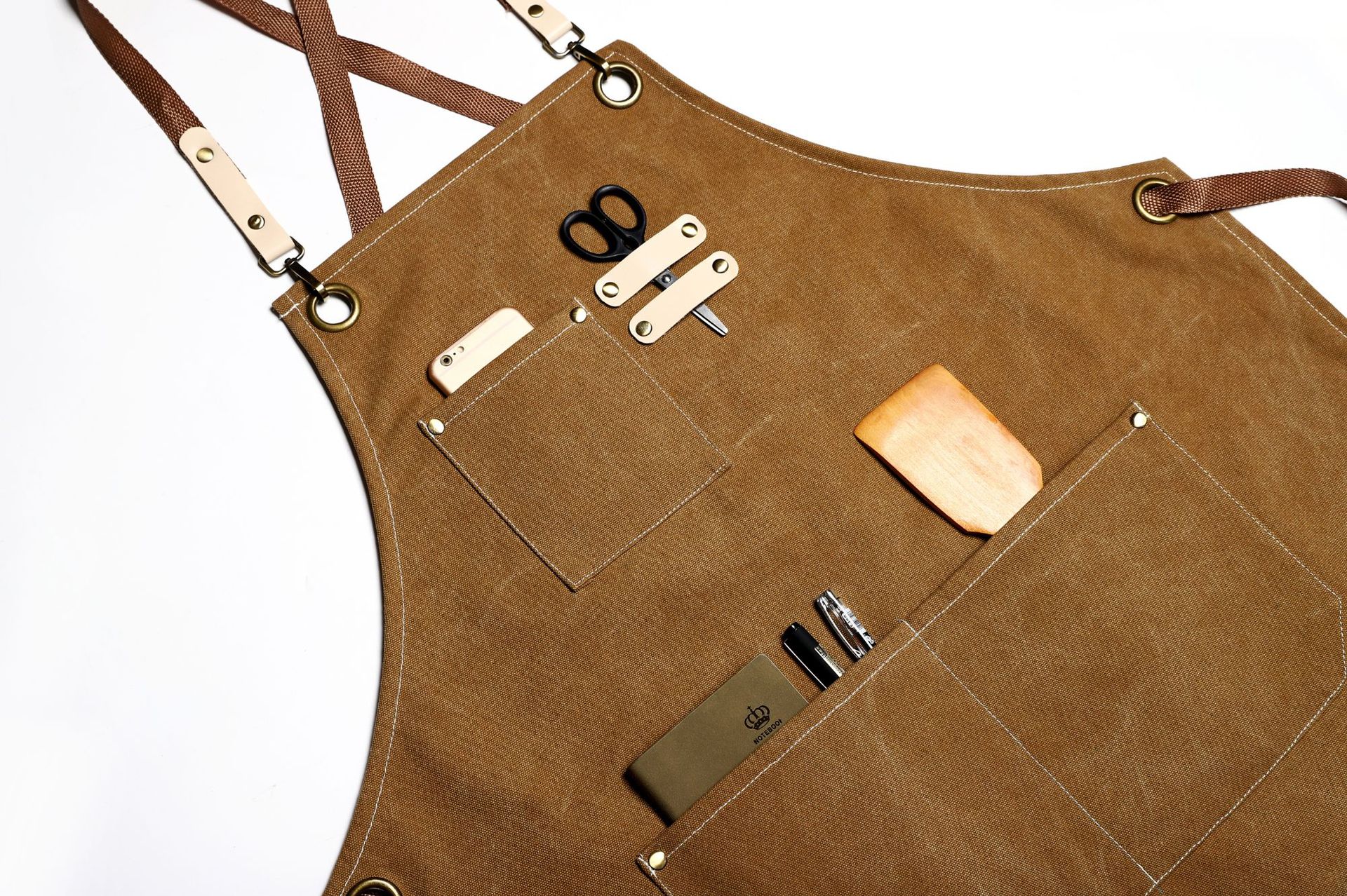 Grembiule da cucina in tela resistente, grembiule da barbiere, unisex, con spalline incrociate, regolabile, per parrucchiere, grembiule in pelle PU per uomo_voghion.com