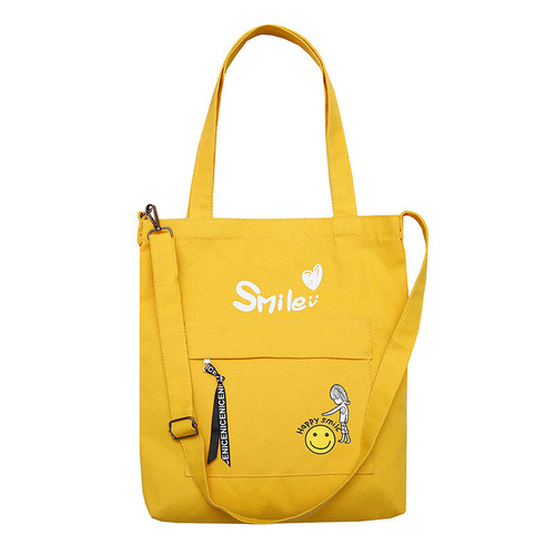 Korean style canvas shoulder bag, cross-body handbag, canvas bag, female art bag, tutoring bag, casual student handbag, school bag