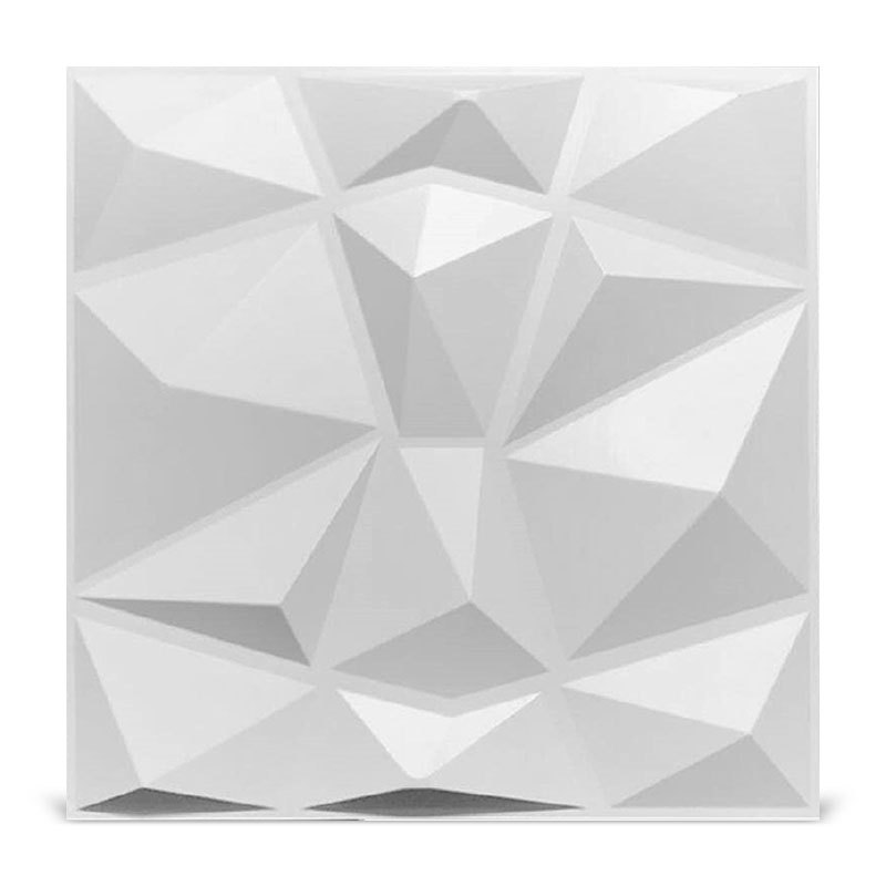 thumbnail image 1 of Texturas 3D Paneles de pared 3D Diseño de diamante blanco Paquete de 12 azulejos para decoración de paredes interiores, (PVC), 1 of 5