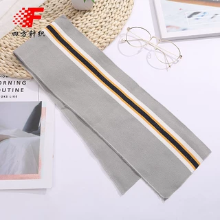 校服领口罗纹布针织面料辅料定制横机罗纹宠物服灰色条纹织带批发