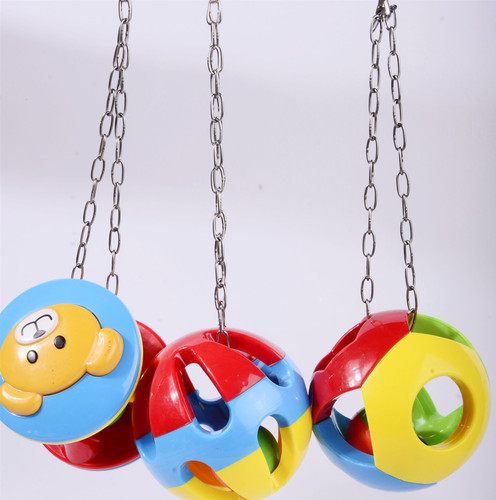 Xin Parrot Toy Ball, Chewing Toy, Bell Ball, Foot Grab Toy Bird Cage Ornament, Bird Toy