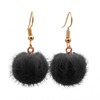 Puffer ball, long plush earrings with tassels, European style, maxi length