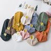 After Japanese, love embroidered socks, glittering gold silver silk girl heart boat socks college versatile casual cotton socks female