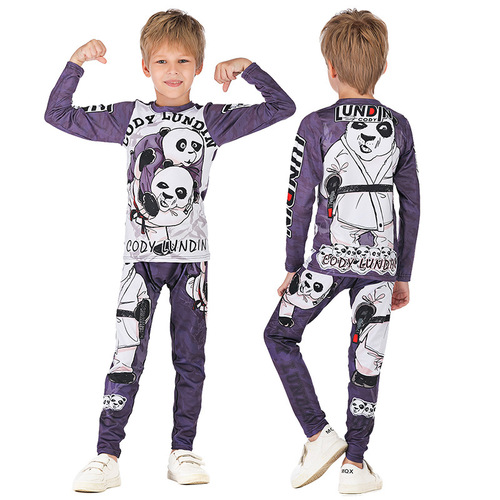 Children's clothing spring and autumn suit 2019 new children's breathable 3D digital printing sports and running two-piece T-shirt
