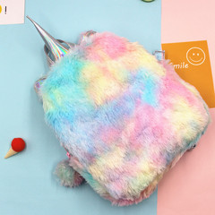 Unicorn Plush Backpack Backpack Color Block Student Schoolbag unicorn Amazon cross-border e-commerce