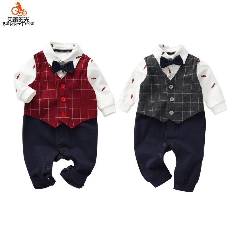 2019春款新品婴儿衣服新生儿纯棉连体衣满月爬服婴儿服装BH8097|ru