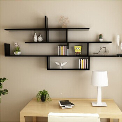 淘宝热卖壁挂墙上置物架隔板电视背景墙装饰架搁板壁架柜创意格子|ru