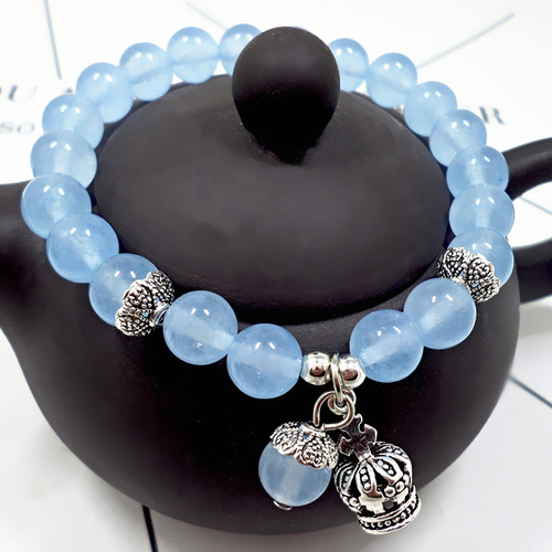 Korean version of cat's eye stone bracelet crown pendant bracelet student crystal bracelet hand ornament bracelet niche Korea