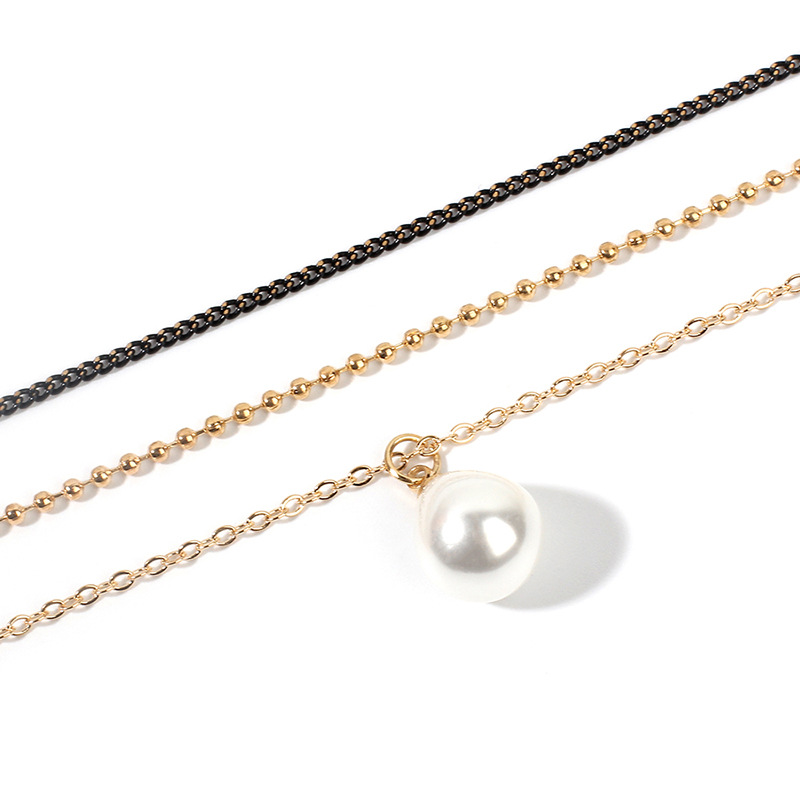 Wedding, Travel Occasion Popular Simple Drop-shaped Pearl Multilayer Necklace